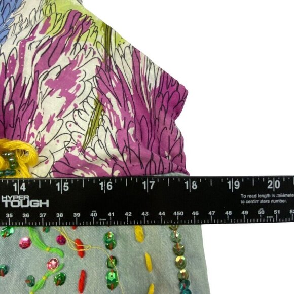 FORLA PARIS Mini Dress NWT Spaghetti Straps Sundress Flowy Multicolor L 65-5 - Picture 11 of 16